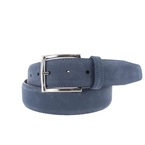  BRADBURY Hugo | Suede herenriem 4cm | Lichtblauw 