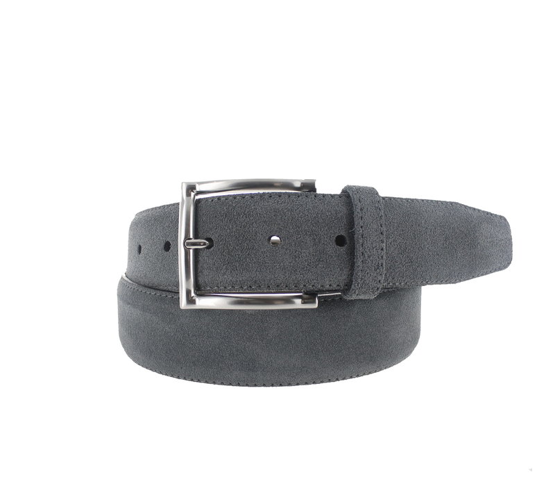 Hugo | Suède herenriem 4cm | Grijs
