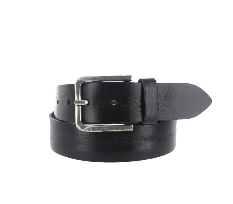 Gino | Leren jeansriem 4cm | Zwart