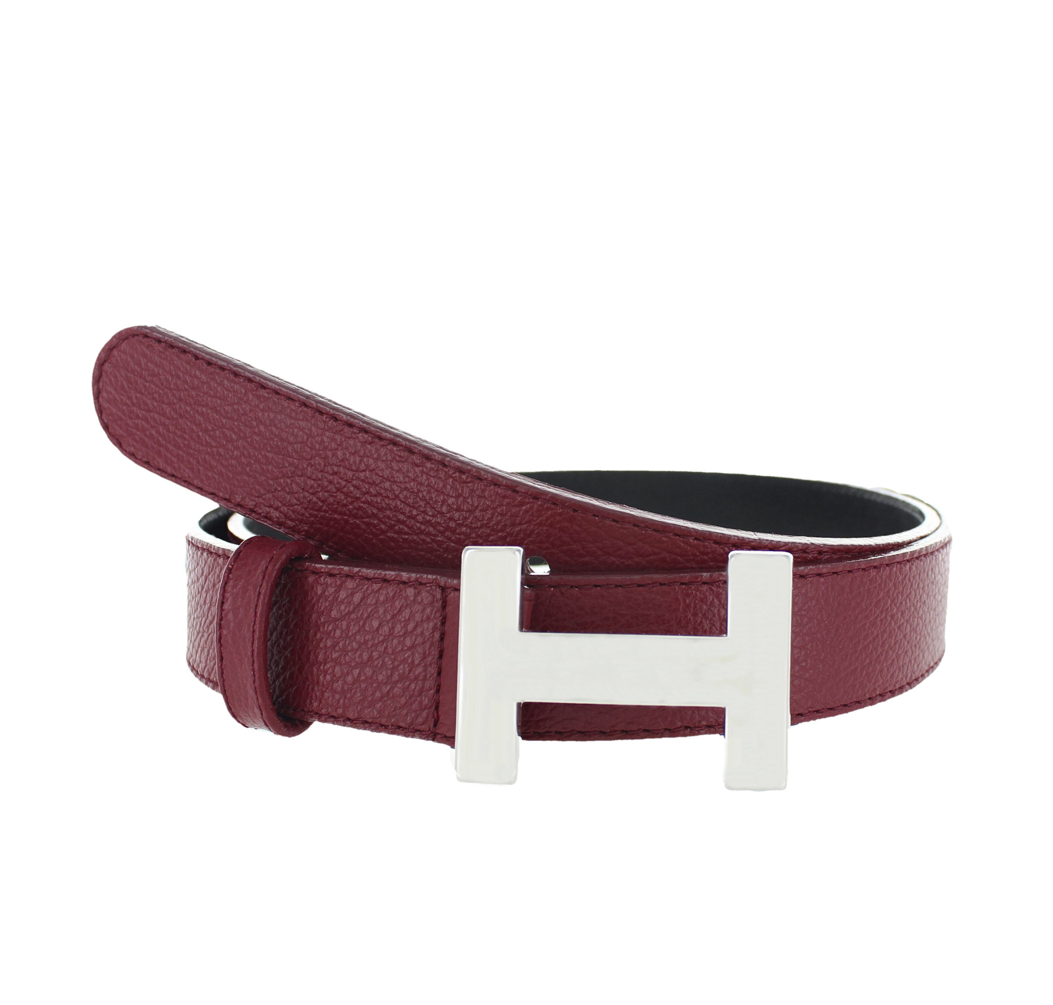 H.A.N Madeleine | Lederen damesriem 3cm | Bordeaux