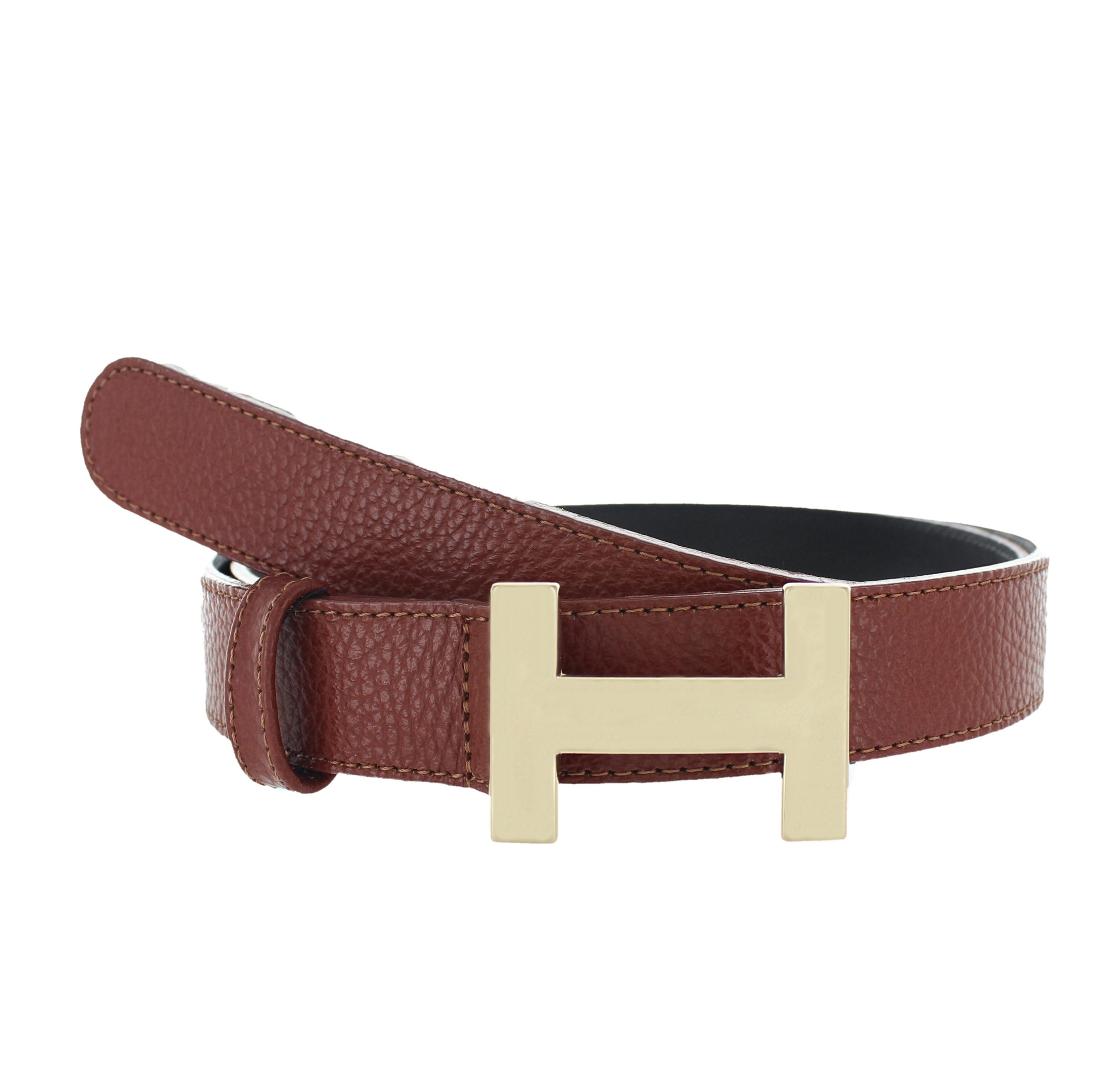 H.A.N Madeleine | Lederen damesriem 3cm | Cognac