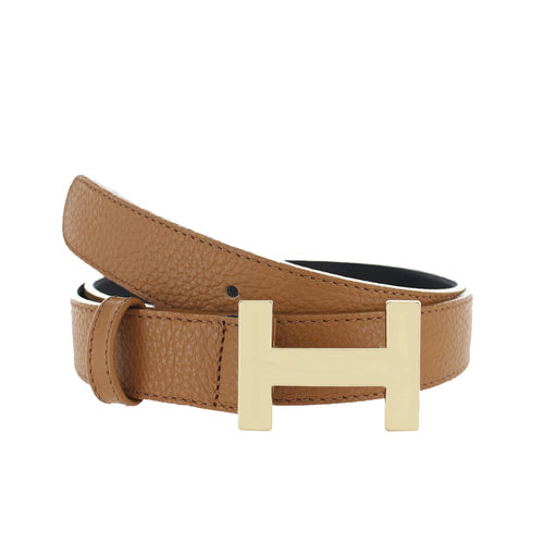  H.A.N Madeleine | Lederen damesriem 3cm | Lichtbruin 