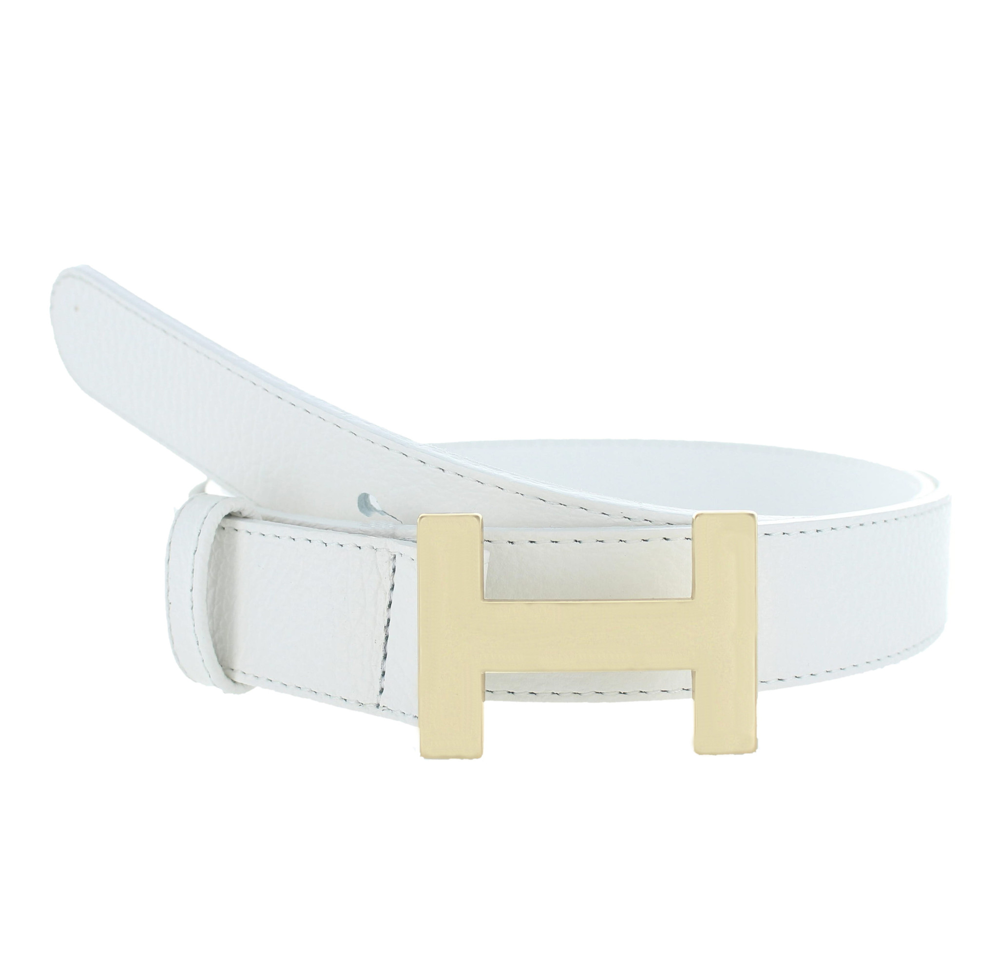 H.A.N Madeleine | Lederen damesriem 3cm | Wit