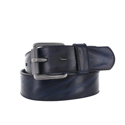 Blauwe lederen heren riem, JOB86, Leandro