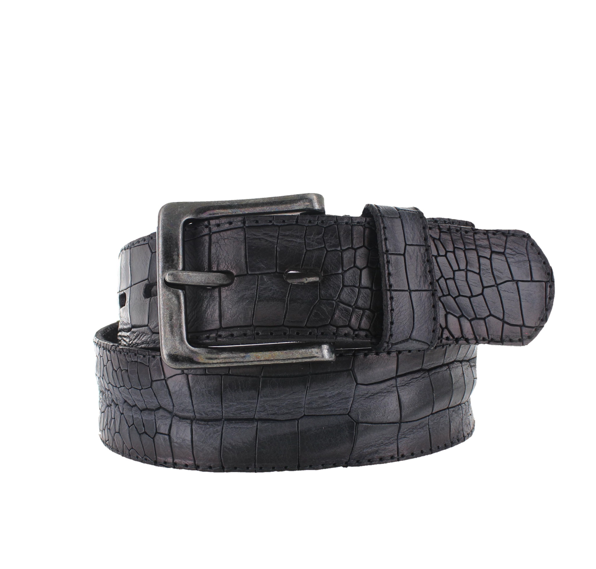 JOB86 Matteo | Kroko herenriem 4,5cm | Donkergrijs