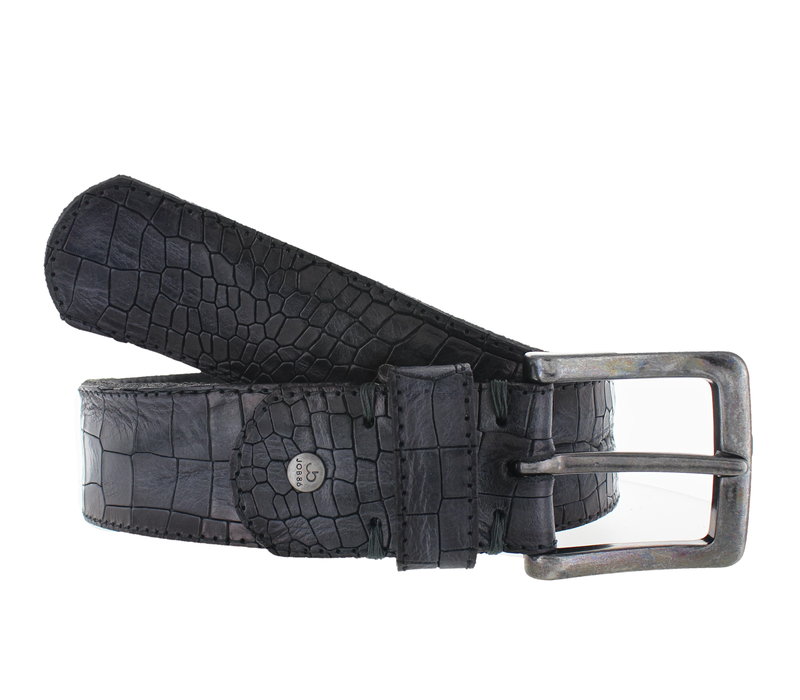 Matteo | Kroko herenriem 4,5cm | Donkergrijs