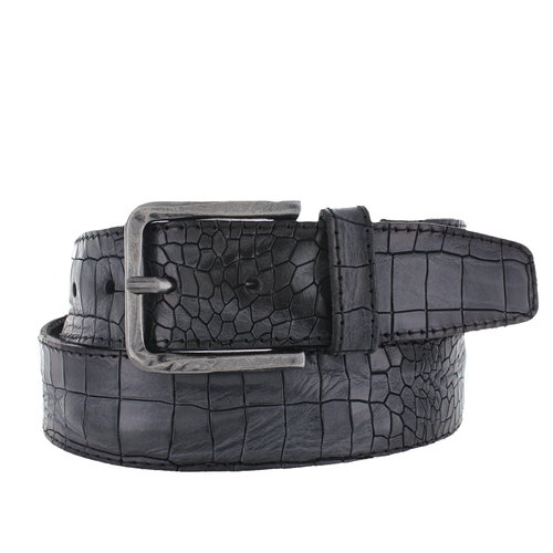  JOB86 Tommaso | Kroko jeansriem 4cm | Donkergrijs 