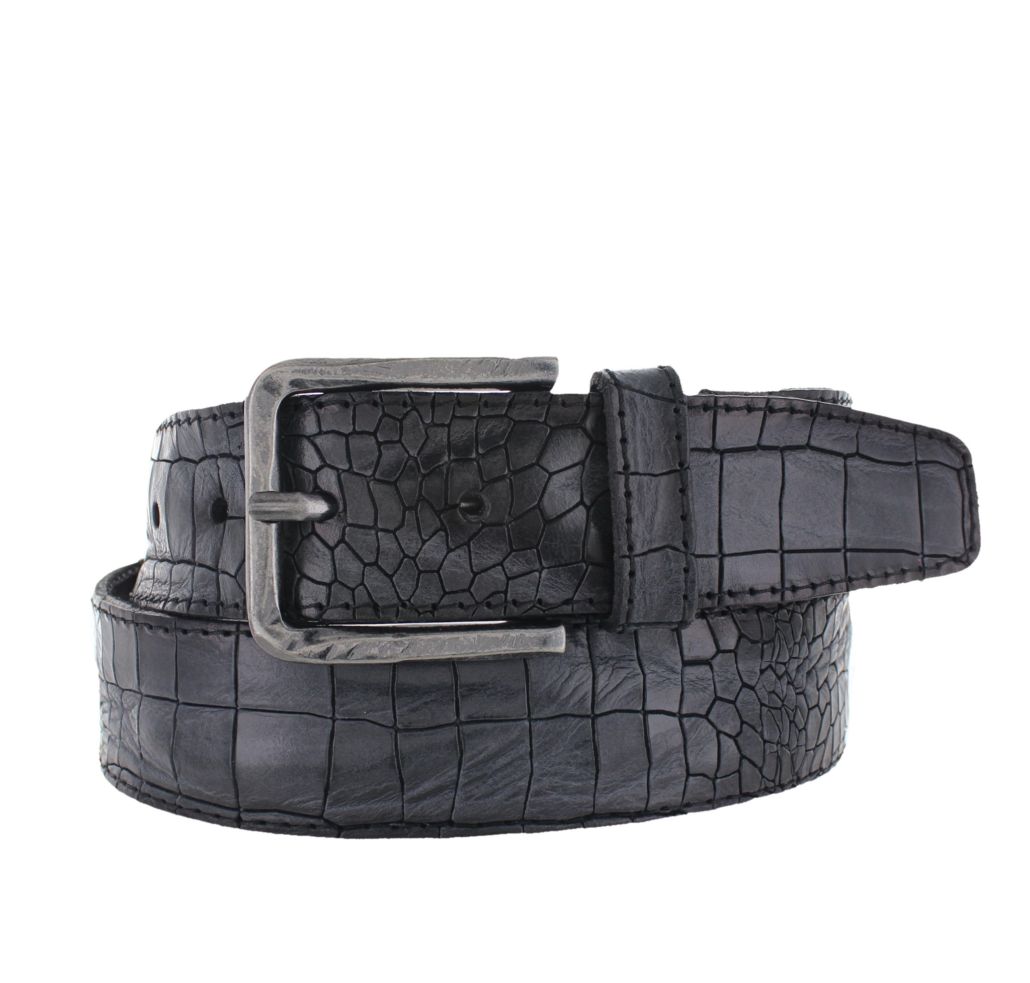 JOB86 Tommaso | Kroko jeansriem 4cm | Donkergrijs