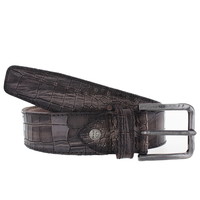 Tommaso | Kroko jeansriem 4cm | Donkerbruin | Uitverkocht