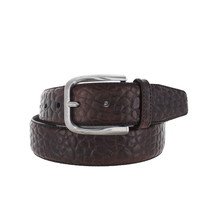 Leandro | Lederen heren riem | Donkerbruin