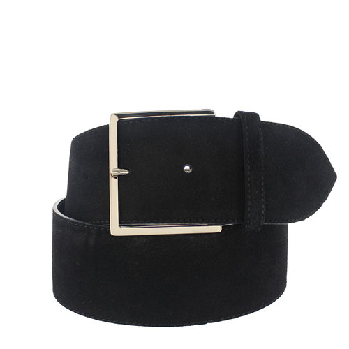  H.A.N. Isabella | Suede damesriem 6cm | Zwart 