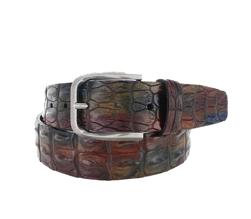 Handpainted krokodillen riem | Multi