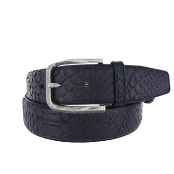 Exclusieve heren/dames riemen leer blauw - Taillemaat: 100 - Brede leren  riem - Stoere