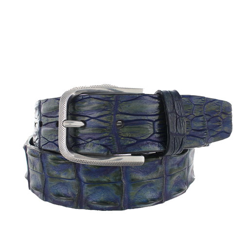  JOB86 Handpainted krokodillen riem | Blauw 