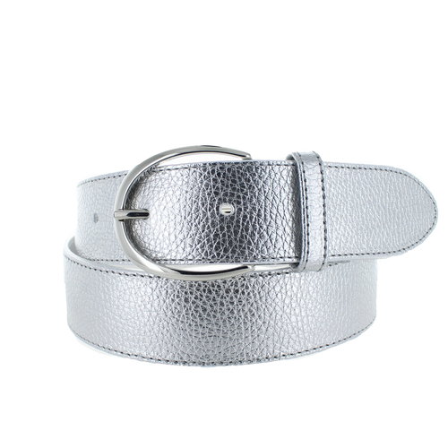  H.A.N. Charlotte | Lederen damesriem 4cm | Zilver 