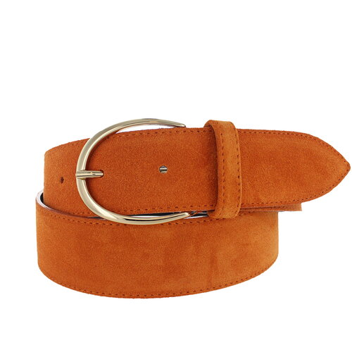  H.A.N. Megan | Suede damesriem 4cm | Oranje 