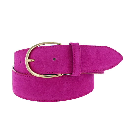  H.A.N. Megan | Suede damesriem 4cm | Fuchsia 