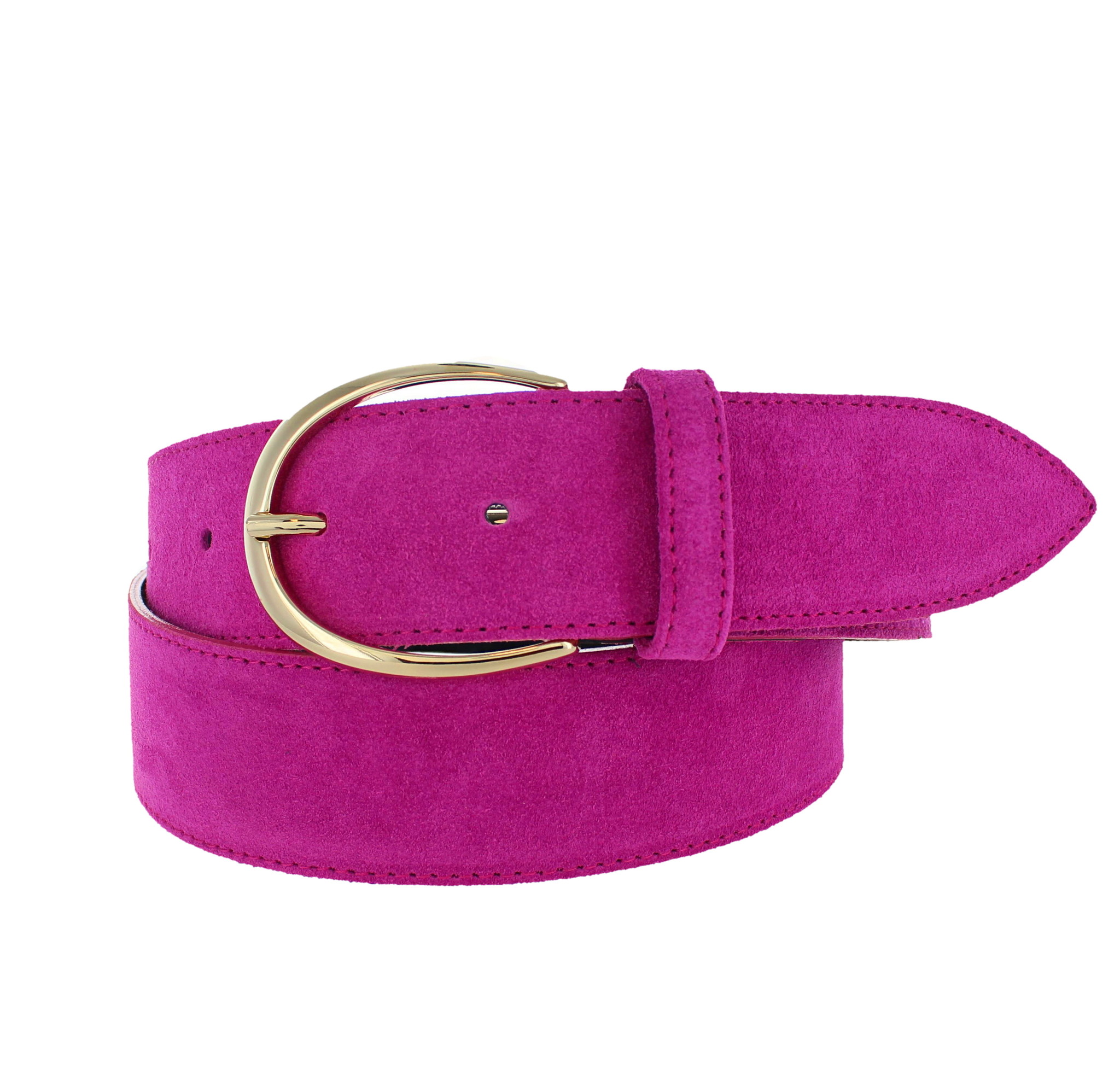 H.A.N Megan | Suède damesriem 4cm | Fuchsia