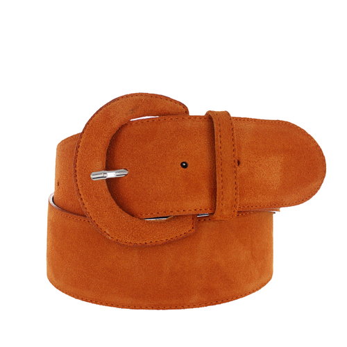  H.A.N. Alice | Suede brede damesriem 6cm | Oranje 