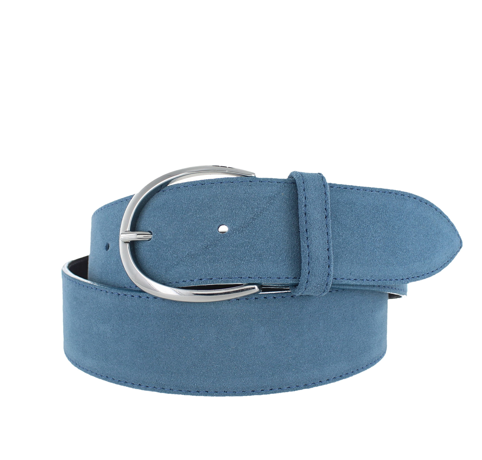 H.A.N Megan | Suède damesriem 4cm | Lichtblauw