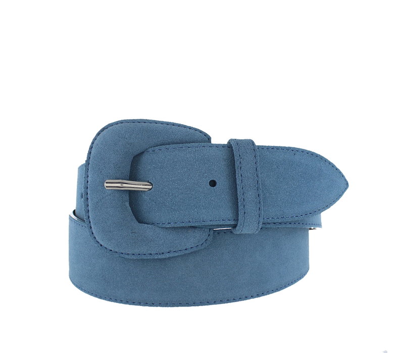 Yasmine | Suède damesriem 4cm | Lichtblauw