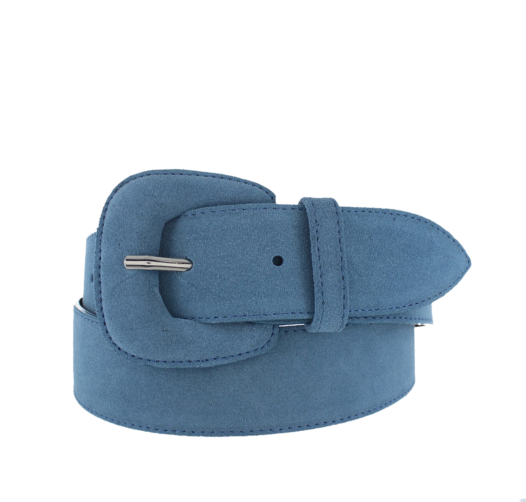 H.A.N Yasmine | Suède damesriem 4cm | Lichtblauw