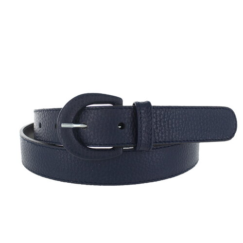  H.A.N. Cecile | Leren ceintuur 3cm | Donkerblauw 