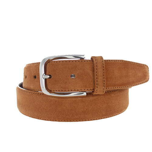  H.A.N. Donna | Suede damesriem 3,5cm | Cognac 