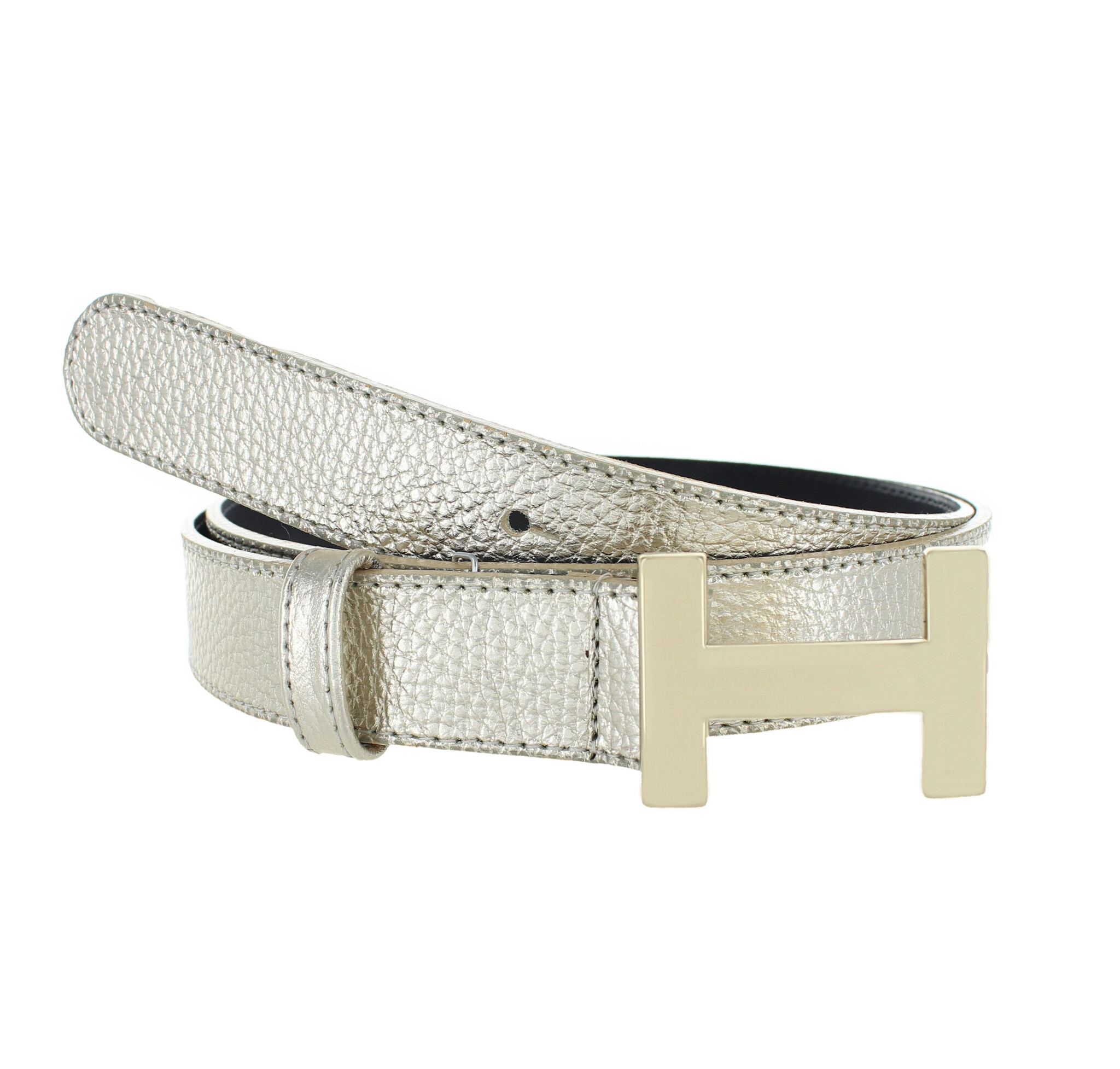 H.A.N Madeleine | Lederen damesriem 3cm | Light-Gold