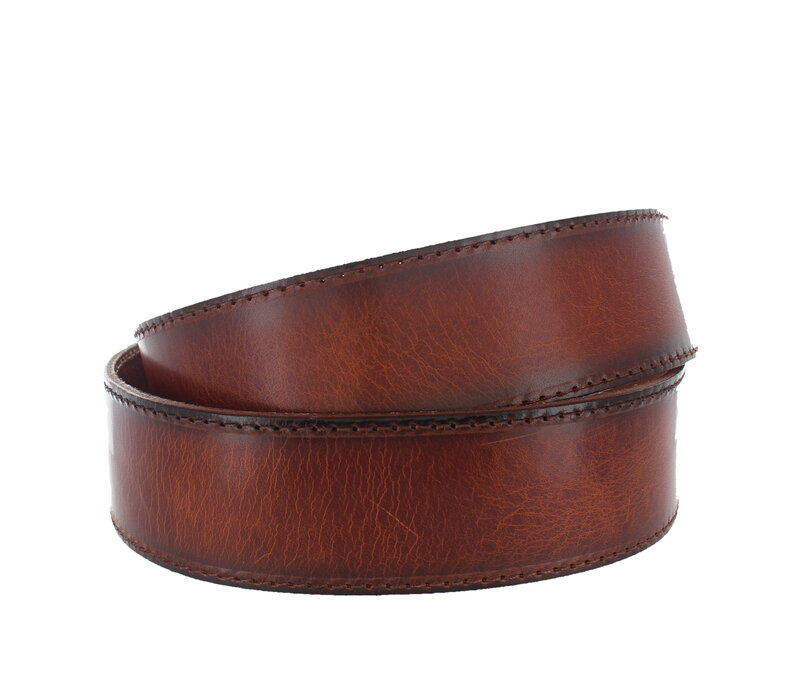 Maxim | Lederen jeansriem 4,5cm | Cognac