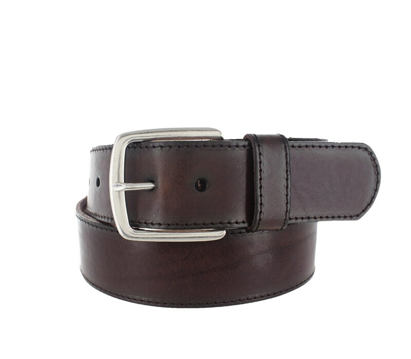 Maxim | Lederen jeansriem 4,5cm | Donkerbruin