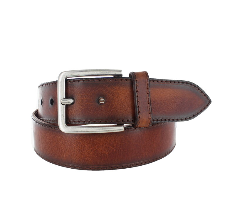 Lucio | Heren jeansriem 4cm | Cognac