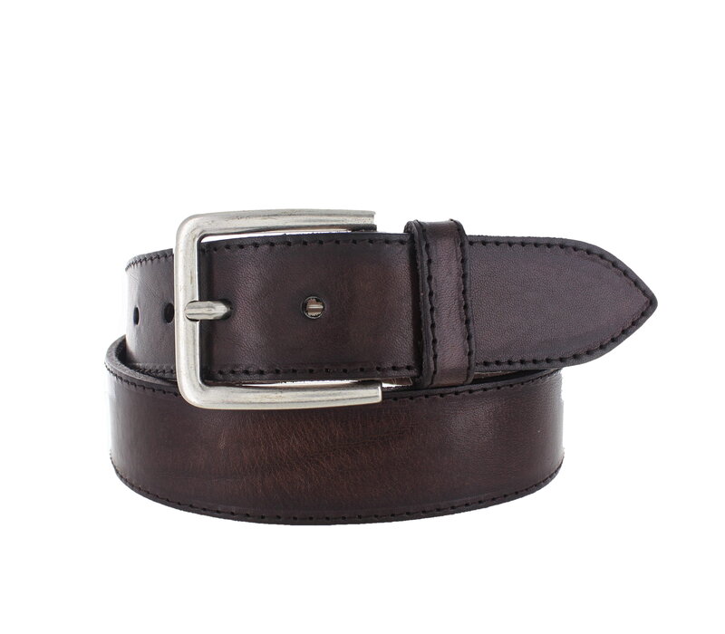 Lucio | Heren jeansriem 4cm | Donkerbruin