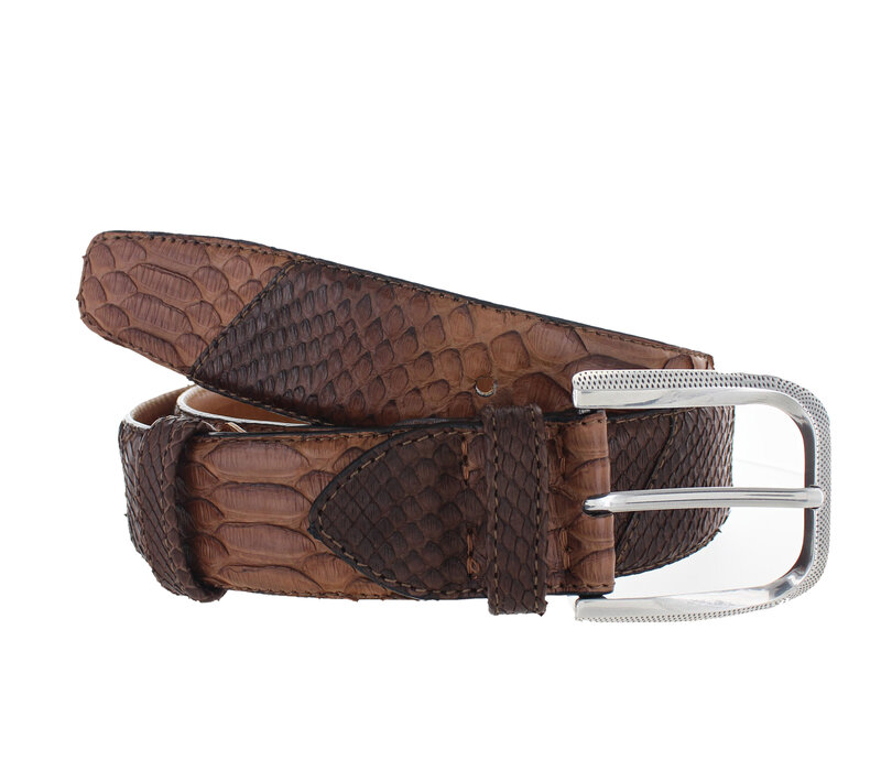 Exclusieve python riem 4cm | Curry bruin