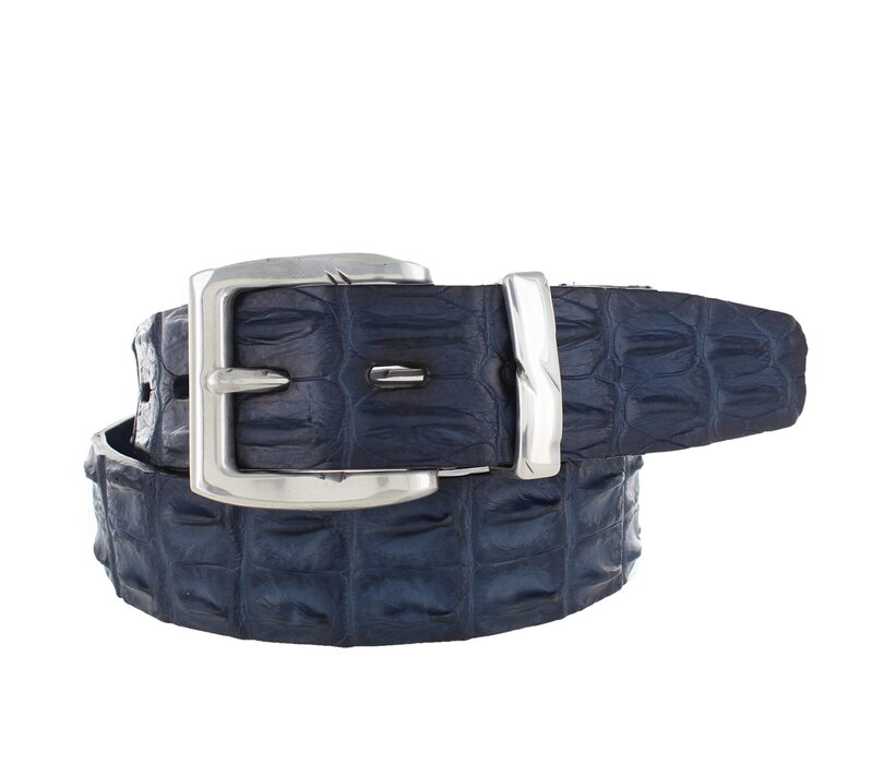 Exclusieve krokodillen riem | Blauw