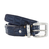 Exclusieve krokodillen riem | Blauw