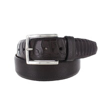 Struisvogel lederen riem | Bruin