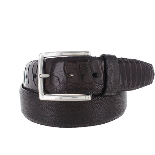  JOB86 Struisvogel lederen riem | Bruin 