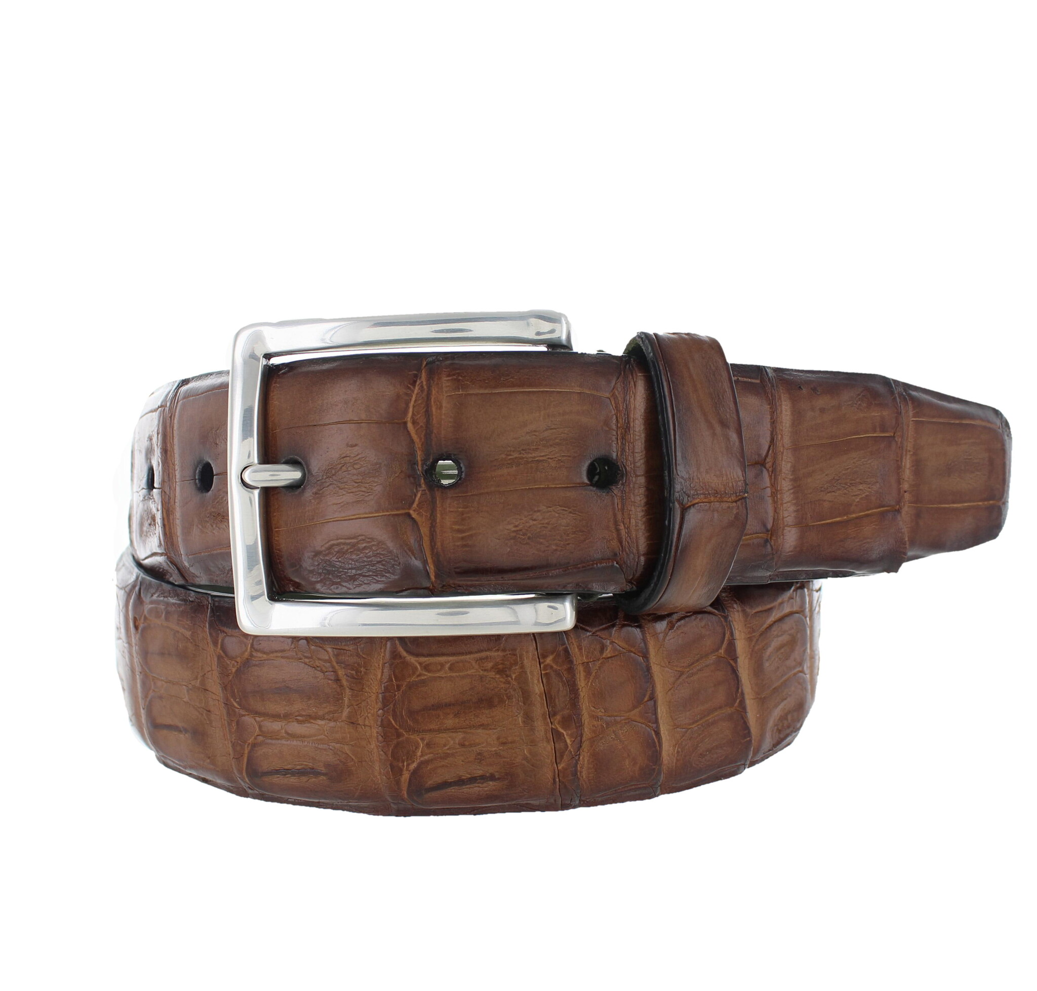 JOB86 Kaaiman fuscus krokodillen riem | Cognac