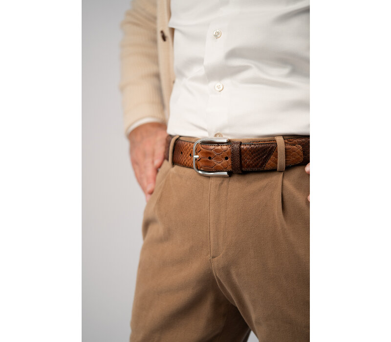 Exclusieve python riem 4cm | Curry bruin