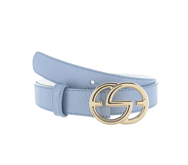 Chloé  | Leren damesriem 3cm | Lichtblauw