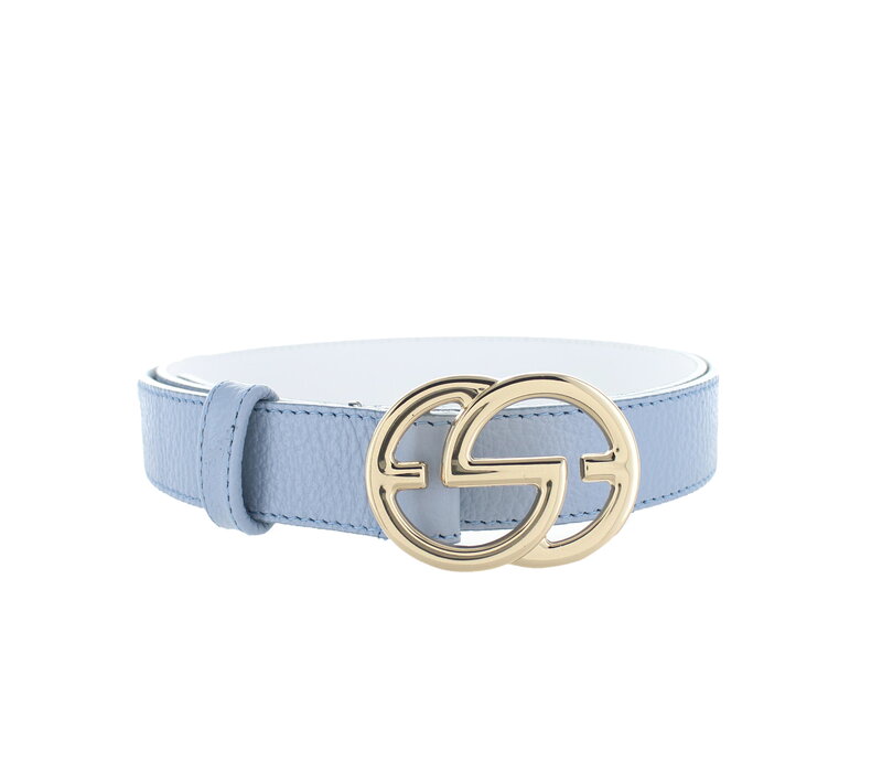 Chloé  | Leren damesriem 3cm | Lichtblauw