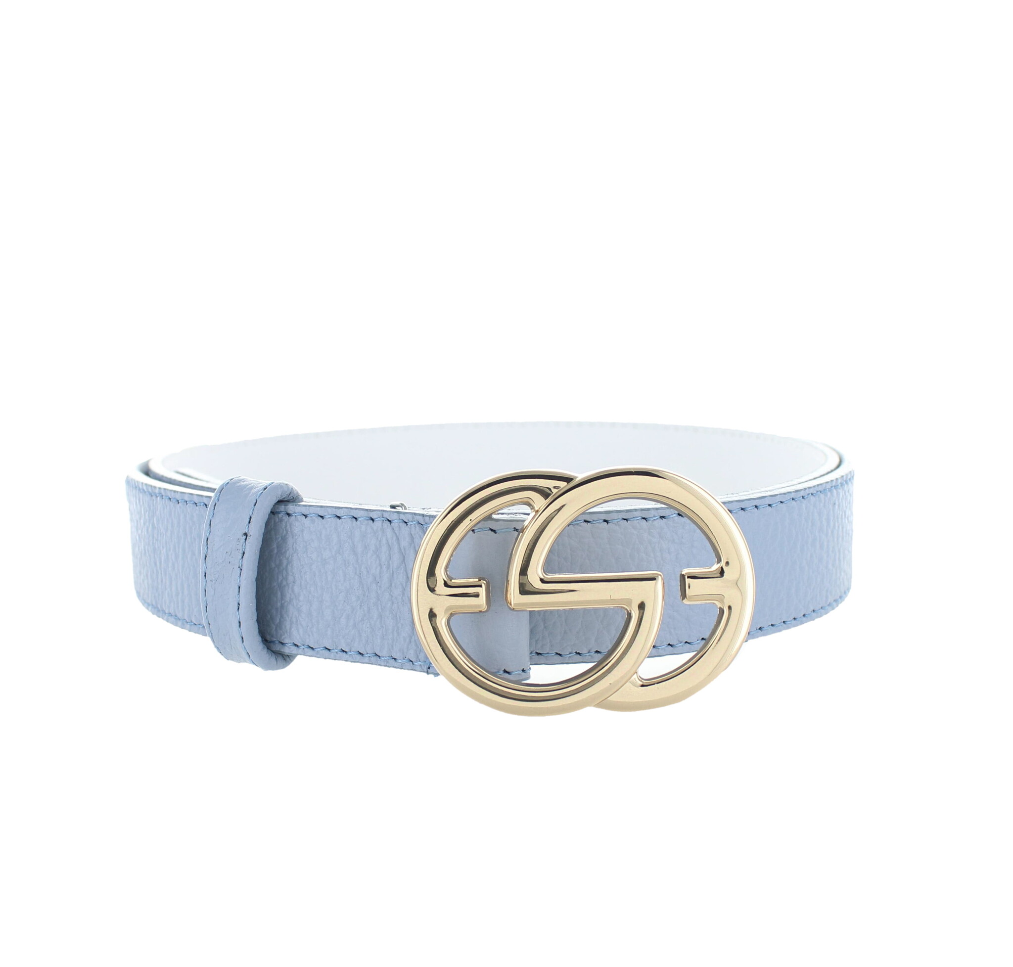 H.A.N Chloé | Leren damesriem 3cm | Lichtblauw