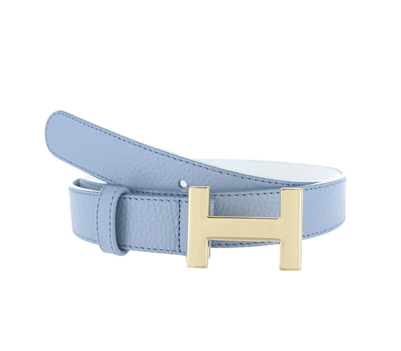Madeleine | Lederen damesriem 3cm | Lichtblauw