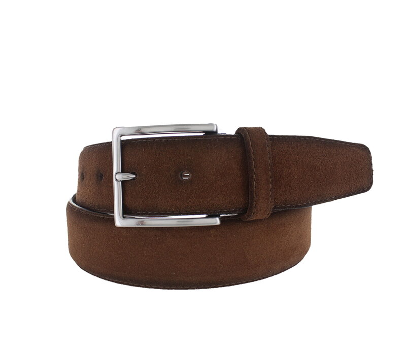 Paolo | Premium suède riem 4cm | Bruin