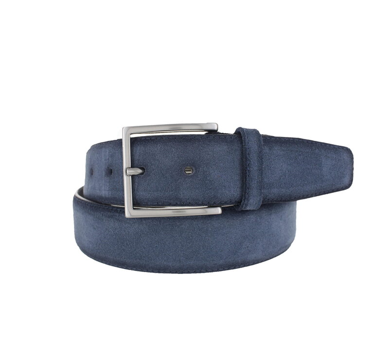 Paolo | Premium suède riem 4cm | Lichtblauw