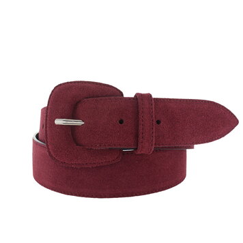 H.A.N. Yasmine | Suède damesriem 4cm | Bordeaux