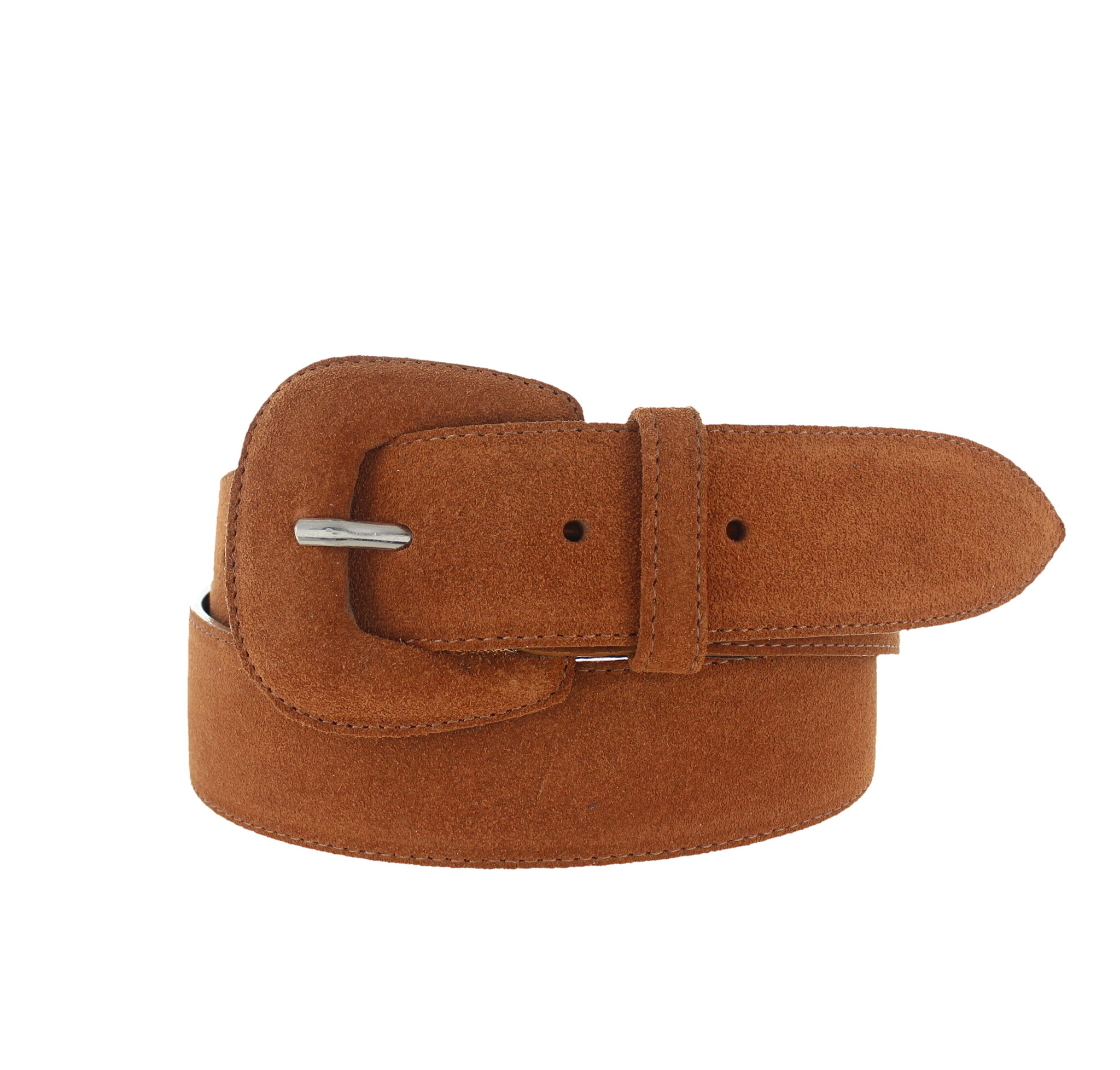 H.A.N Yasmine | Suède damesriem 4cm | Cognac