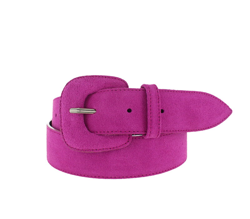 Yasmine | Suède damesriem 4cm | Fuchsia