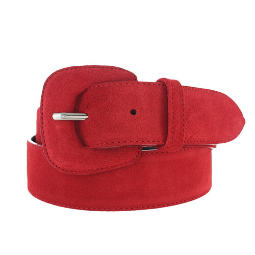  H.A.N. Yasmine | Suede damesriem 4cm | Rood 